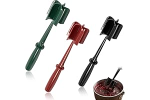 Meat Chopper, 3 Pack Ground Beef Masher with 5 Curve Blade, Nylon Non-Stick Potato Masher Heat Resistant Hamburger Smasher Ki