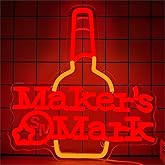 Maker Mark Whiskey Neon Sign for Wall Decor Bar Neon Sign for Man Cave Neon Led Sign Dimmable Neon Light Up Sign for Beer Bar Pub Business Man Cave Club Party Gift