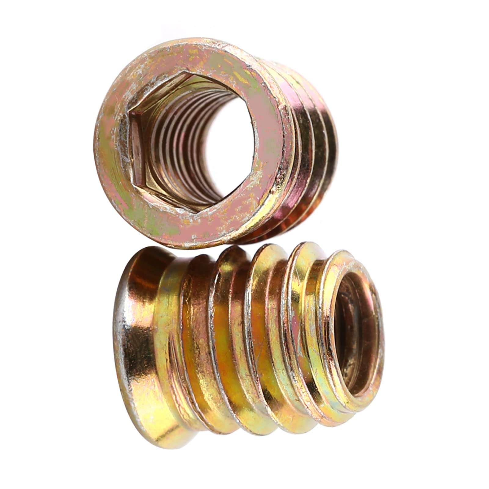 FTVOGUE 20pcs Inside Hex Socket Drive Head Screw Carbon Steel Insert Nuts Threaded for Wood Furniture (M8*15mm)