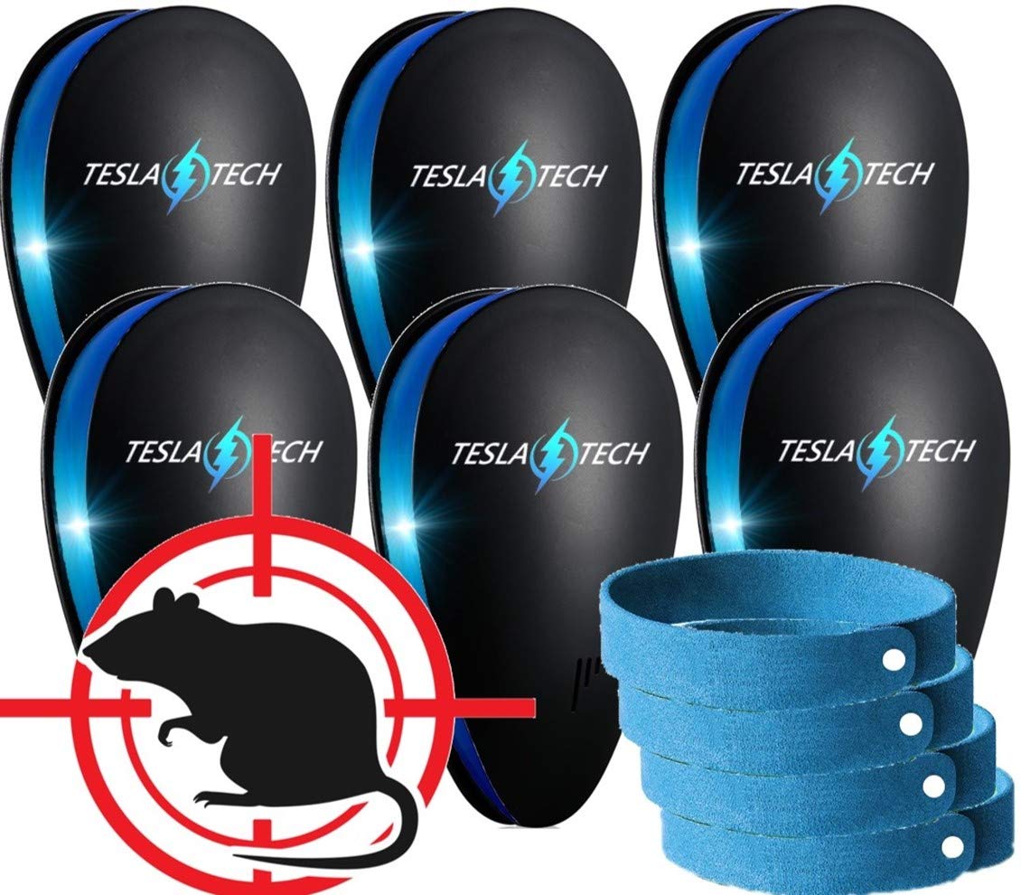 ULTRASONIC PEST REPELLENT 6-PACK & 4 MOSQUITO BRACELETS [2018 NEW MODEL] Electronic Plug In Repeller to Control Rats, Mice, Mosquitos,Insects, Spiders, Fleas, Roaches, Eco-Friendly - Baby & Pet Safe!