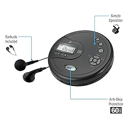 GPX PC332B Portable CD Player with Anti-Skip