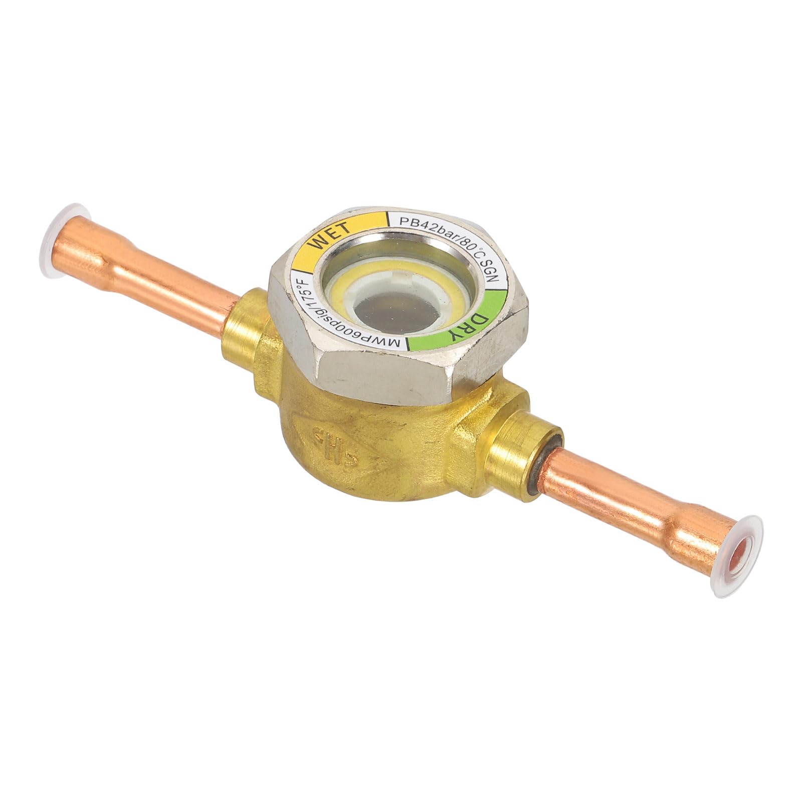 PATIKIL Sight Glass, 1/4 x 1/4 Sweat Universal Liquid Moisture Indicator Soldering for Air Conditioning HVAC Refrigeration — image 1