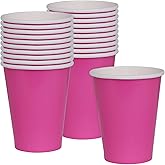 Amscan Vibrant Bright Pink Paper Cups (Pack of 20) - 9 oz. - Perfect for Parties, Gatherings, Picnics & Home Use