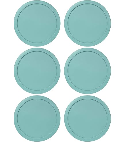 Pyrex 7201-PC 4-Cup Round Food Storage Lid Replacement - Teal Blue (2-Pack)