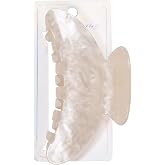 OWIIZI Durable Acetate Hair Clips for Women 4.13" Larger Claw Clips (White) | Non-slip Strong Hold Ponytail Barrette,Sturdy Butterfly Claw,Cute Hair Accessories for Girls Long Thick Thin Curly Hair