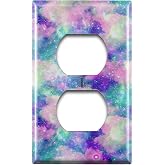 Duplex Outlet Decorative Wall Plate Cover (Unicorn Cloud Explosion Galaxy Print Pattern)