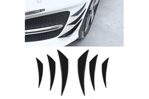 gunhunt Pack-6 Car Spoiler Canards Kit, Body Anti-Collision Diffuser, Exterior Soft Rubber Decorative Stickers, Car Universal Auto Front Bumper Lip Splitter (Glossy Black)