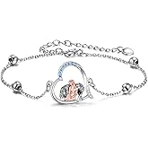 YAFEINI 925 Sterling Silver Wolf Bracelets Adjustable Link Chain Bracelet Jewelry Gifts for Women