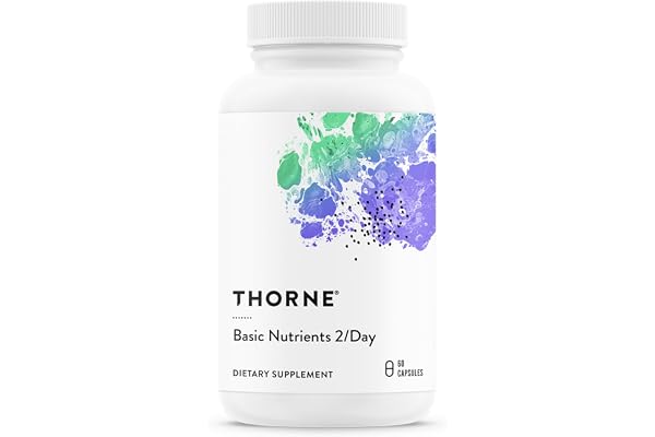 THORNE - Basic Nutrients 2/Day - Comprehensive Daily Multi-Vitamin with Optimal Bioavailability - Vitamin & Mineral Formula - Third-Party Certified - Gluten, Dairy & Soy-Free - 60 Capsules