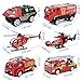 JQGT 6 in 1 Pocket Fire Engine Truck Rescue Vehicle Toy Play Set for Kids Toddlers Mini Action Fire Truck Toy