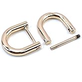 VersaKits 4 Pcs Heavy Duty D Rings Screw in Shackle 1/2 Inch Light Gold U Shape Replacement D Ring for Purse Keychain Dog Collar