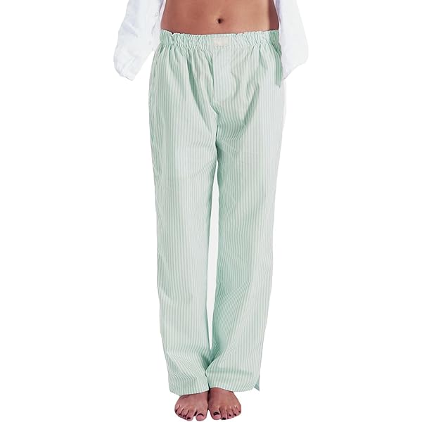 新品　sunsea 20ss pajama stripe wide pants ONLYSTORY Women Pants Wide Leg Pajama Boxer Pants Elastic