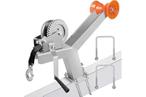 XIANGZI Adjustable Boat Trailer Winch Post with 1200LB Boat Winch ,Winch Stand with Boat Roller for 3" W x 4" H Trailer Tongue ,Winch Mount for Speedboats, Fishing Boats & Motorboats