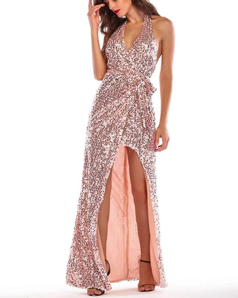 glitter sequin maxi dress