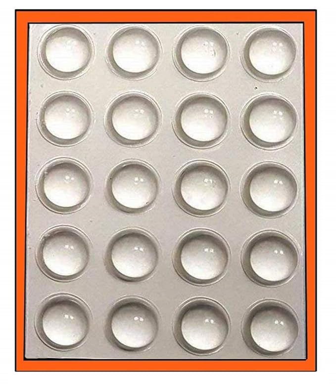 20 Möbelpuffer Puffer Elastikpuffer Anschlagdämpfer selbstklebend, transparent, rund, 16 x 8mm