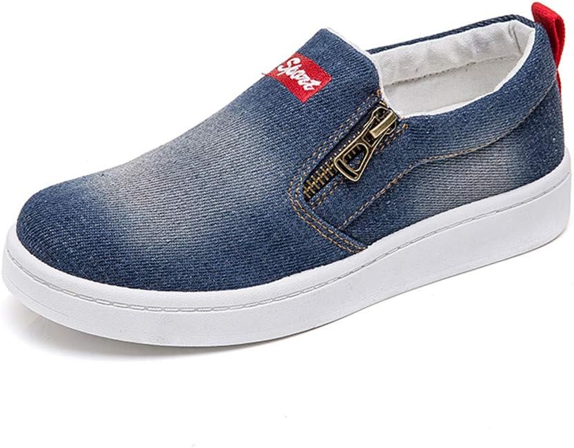 Another Summer Women's Denim Canvas Shoes Fashion Casual Zipper Slip-on Loafers