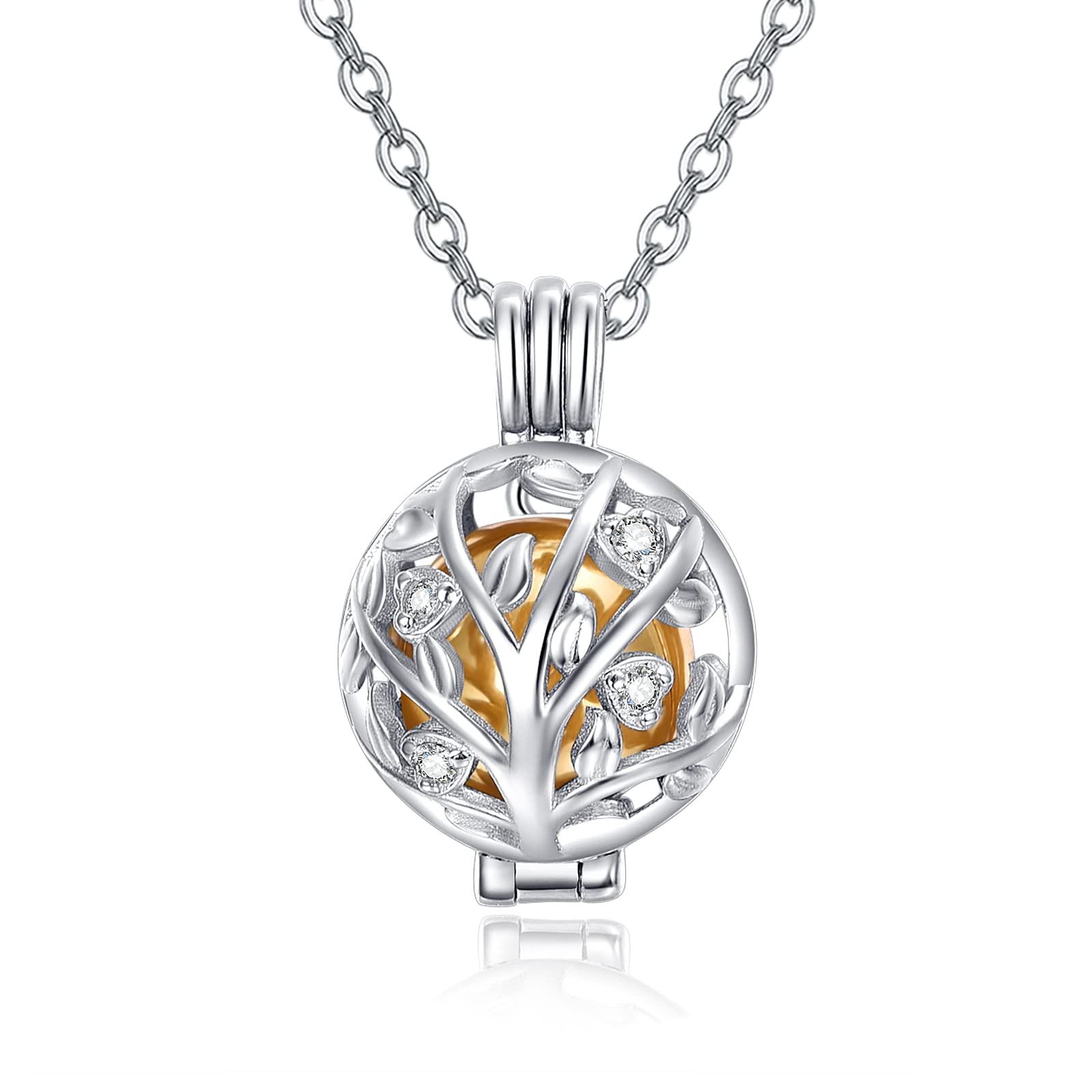 praymos Tree of Life Ashes Jewellery Urn Necklace for Ashes Keepsake Cremation Jewellery Urn for Ashes Hollow Waterdrop Pendant Teardrop Memorial Jewelry