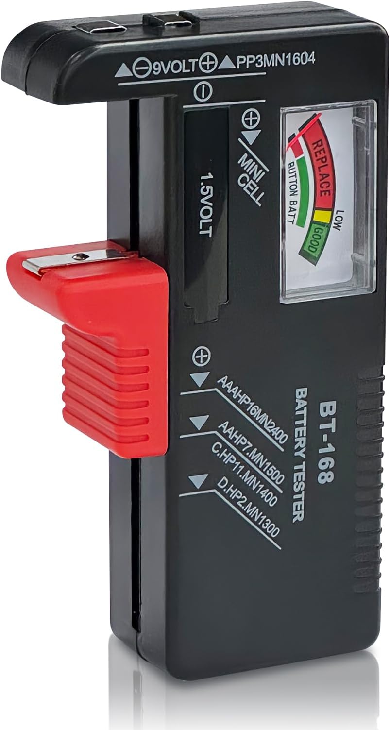DLYFULL Universal Battery Tester for AAA AA C D 9V and Button Cells