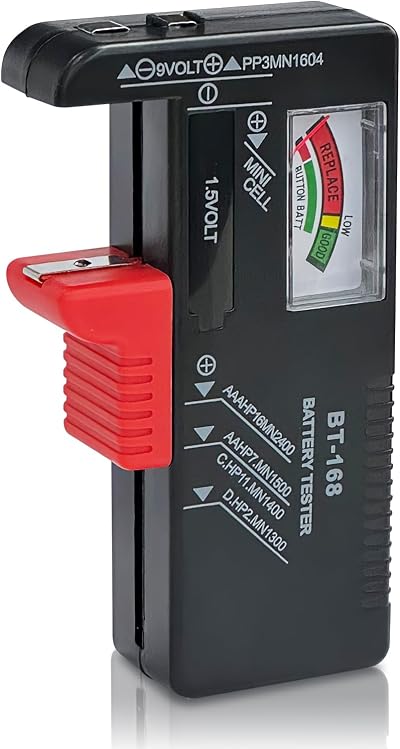 DLYFULL Universal Battery Tester for AAA AA C D 9V and Button Cells
