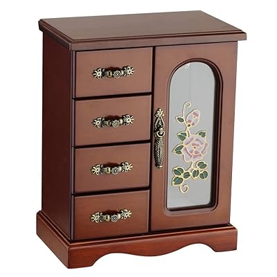 Round Rich Jewelry Box Solid Wood with Drawers, Nigeria Ubuy