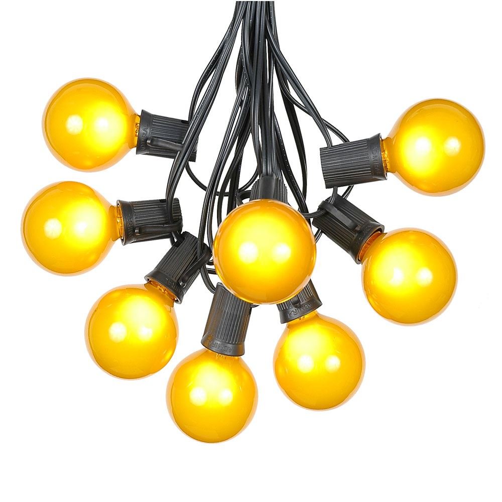 G50 Patio String Lights with 25 Yellow Globe Bulbs Outdoor String Lights Market
