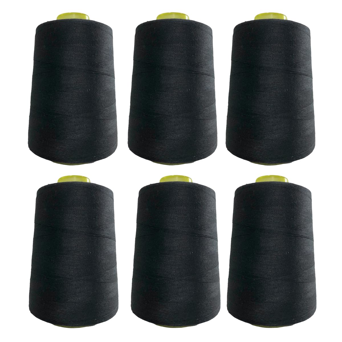 6 Sewing Thread Spools (4500 Meters/roll), High Strength Polyester Thread, Thread Spools for Sewing Work, (Black 332-5000Y)