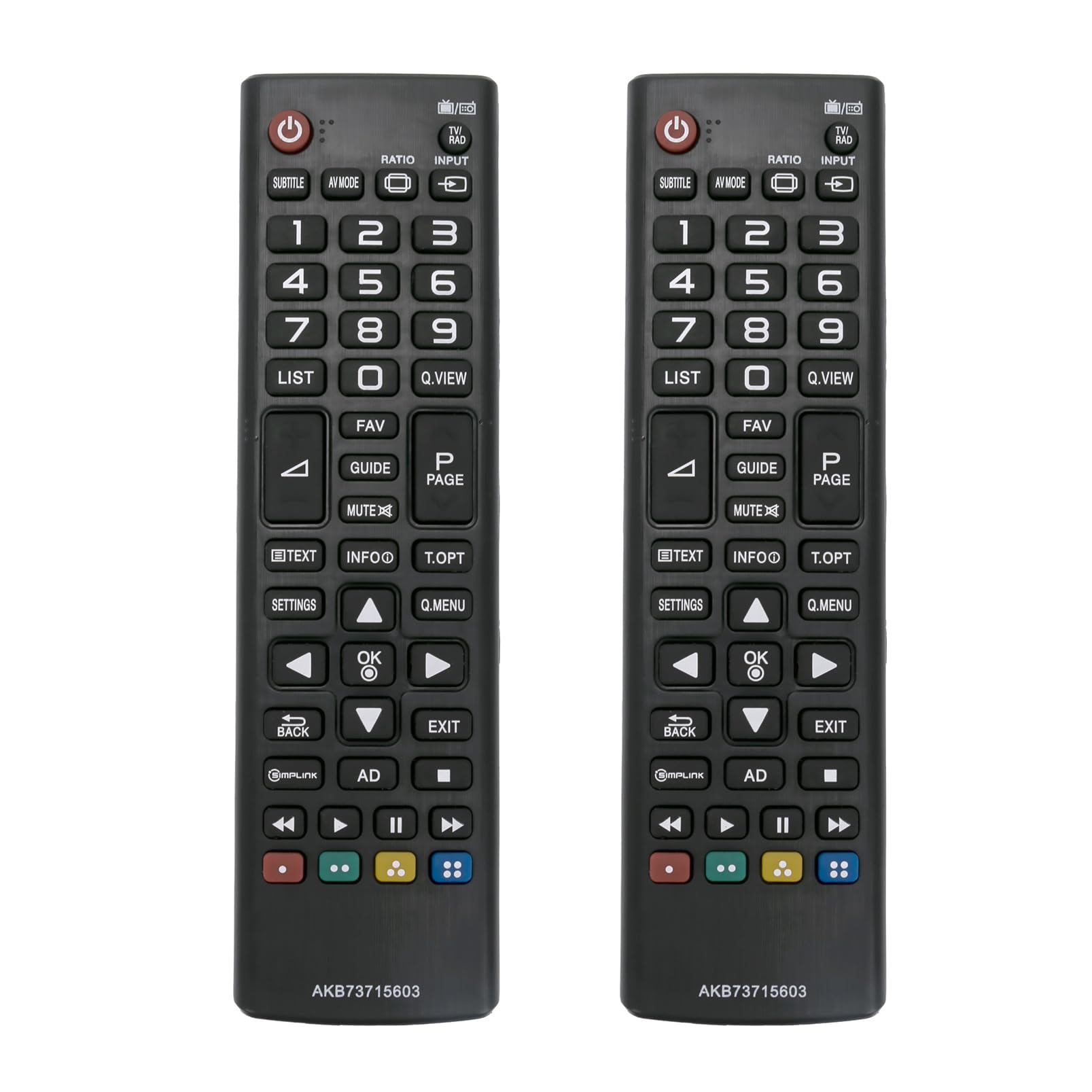 2Pcs AKB73715603 Replace Remote Control fit for LG TV 42LB5700 42LB5820 42LB582V 40UF675V 42LB5500 42LB561 42LB5610 42LF5610 42LF561V 42LN5200 42LN5204 42LN5400 42LN5406 42LN549C