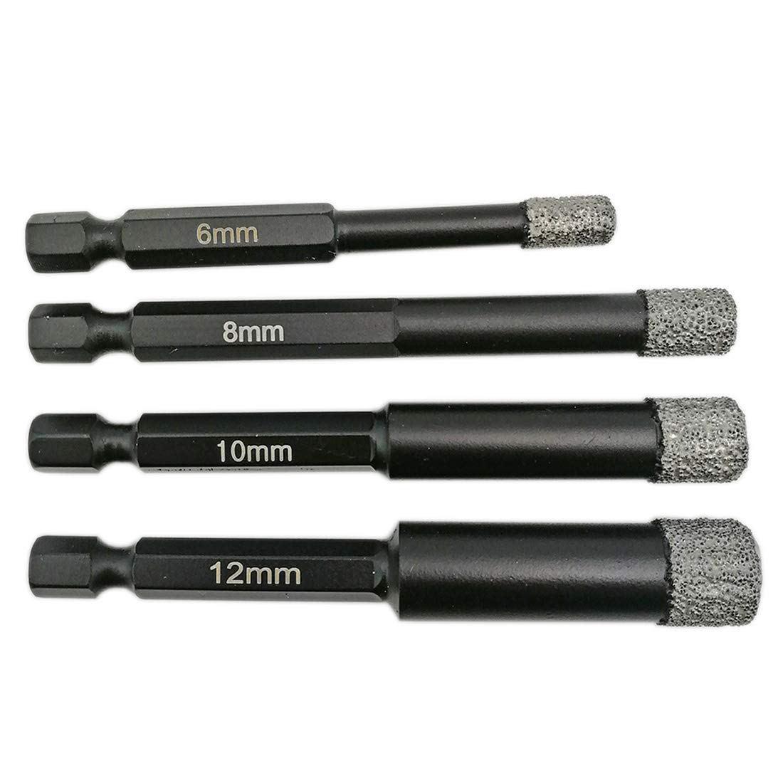 SHDIATOOL Diamond Drill Bits Set 6/8/10/12mm Hex Shank Quick Change for Porcelain Tile Ceramic Marble