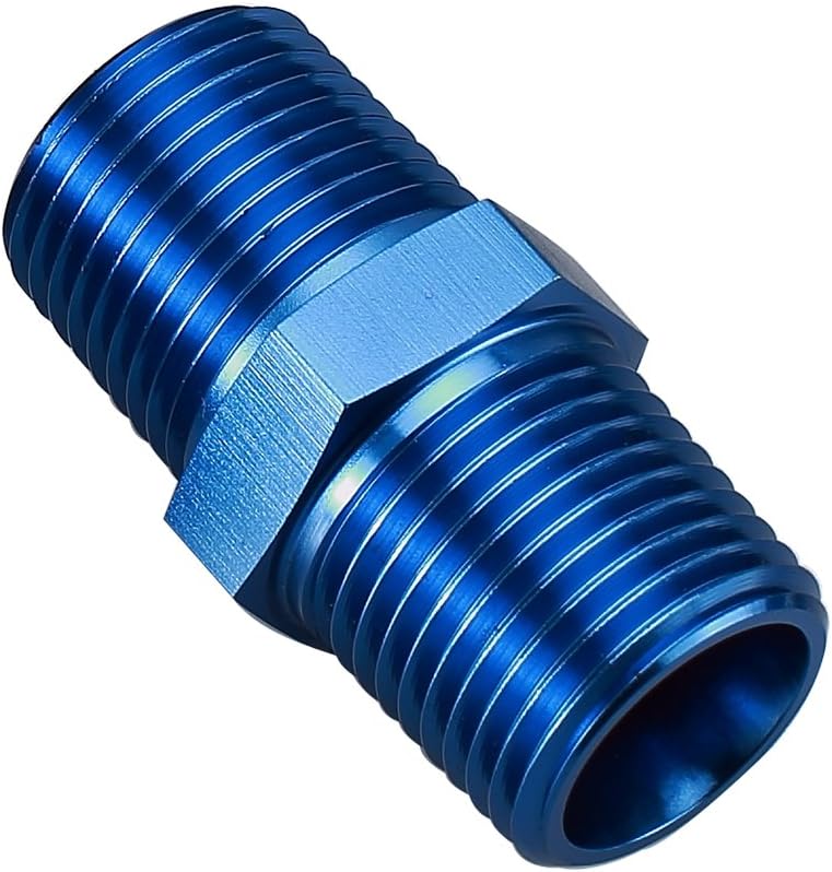 Blue Aluminum Anodized Sensor Coupler Straight 3/8" NPT