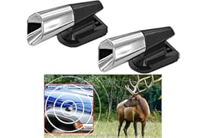 HZEL Car Deer Warning Whistles Device, 2PCS Waterproof Vehicle Horn Sensor Repellent with Adhesive Tapes, Automotive Exterior Animal Alert Accessories, Universal for Motorcycles(Silver/White Glue)