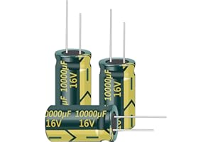 Cermant 10pcs 16V 10000UF High Frequency Electrolytic Capacitor 16X30mm(0.63x1.18in) Aluminum Electrolytic Capacitors is Suitable for Household Appliances, Electronic Machines, Instruments and Meters