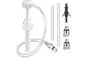 FlyCoco Lower Unit Gear Oil Pump for Standard Quart Bottles, Transfer Gear Oil Manual Pump with 3/8in 8mm 10mm Metal Adapters Set 8cc Per Pump Stroke for Fit Most Marine Boat Outboard Motors