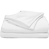 ettitude 100% Lyocell from Organic Bamboo Sheet Set – Silky-Soft, Cooling, Breathable Sateen Sheets with Deep Pockets, Hypoallergenic & Sustainable Bedding, Oeko-TEX Verified (Queen, Cloud White)