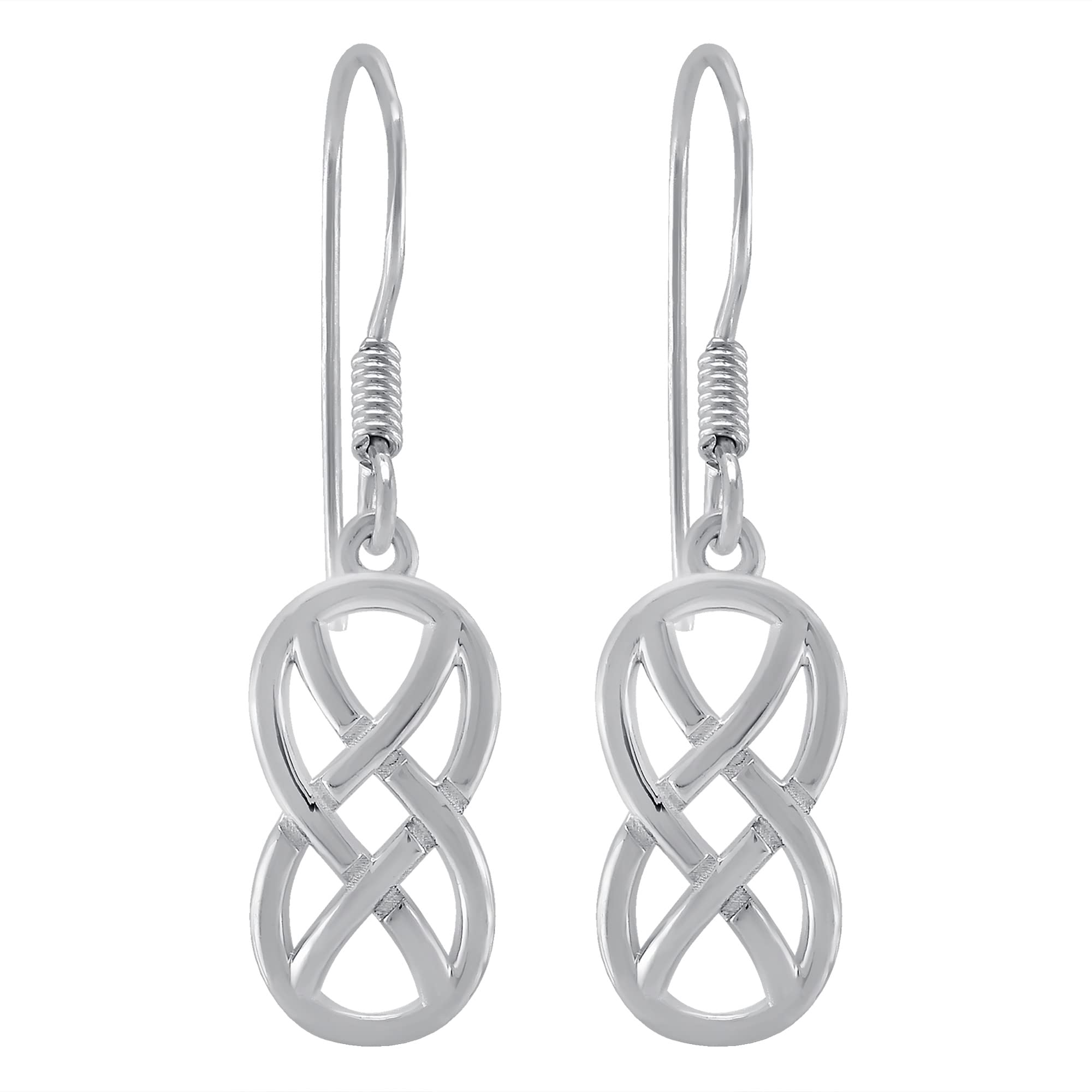 TISHAVI Celtic Knot Earrings for Women, Silver Dangle Earrings for Women, Silver Earrings for Women, 925 Sterling Silver Earrings