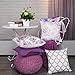 Phantoscope Set of 4 New Living Series Purple Decorative Throw Pillow Case Cushion Cover 18 x 18 inches 45cm x 45cm