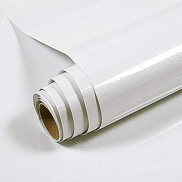 Amazon Uniqueen リメイクシート インテリアシール リフォームシート ピカピカ 防水 耐熱 防カビ 剥がせる 60 10m 厚手 自己粘着 模様替え Diy テーブル 家具 台所 キッチン用 高級感 パールホワイト 壁紙