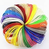 500 Linear Feet 3D Pen Filament Refills ABS 1.75mm With Awesome Colors - 25 PACKS × 20ft. 2 Glow In Dark Colors By ZIRO3D