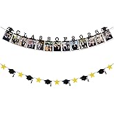Graduation Photo Banner Class of 2025 Party Supplies - Congrats Grad Cap Banner for Graduation Decoration Parties