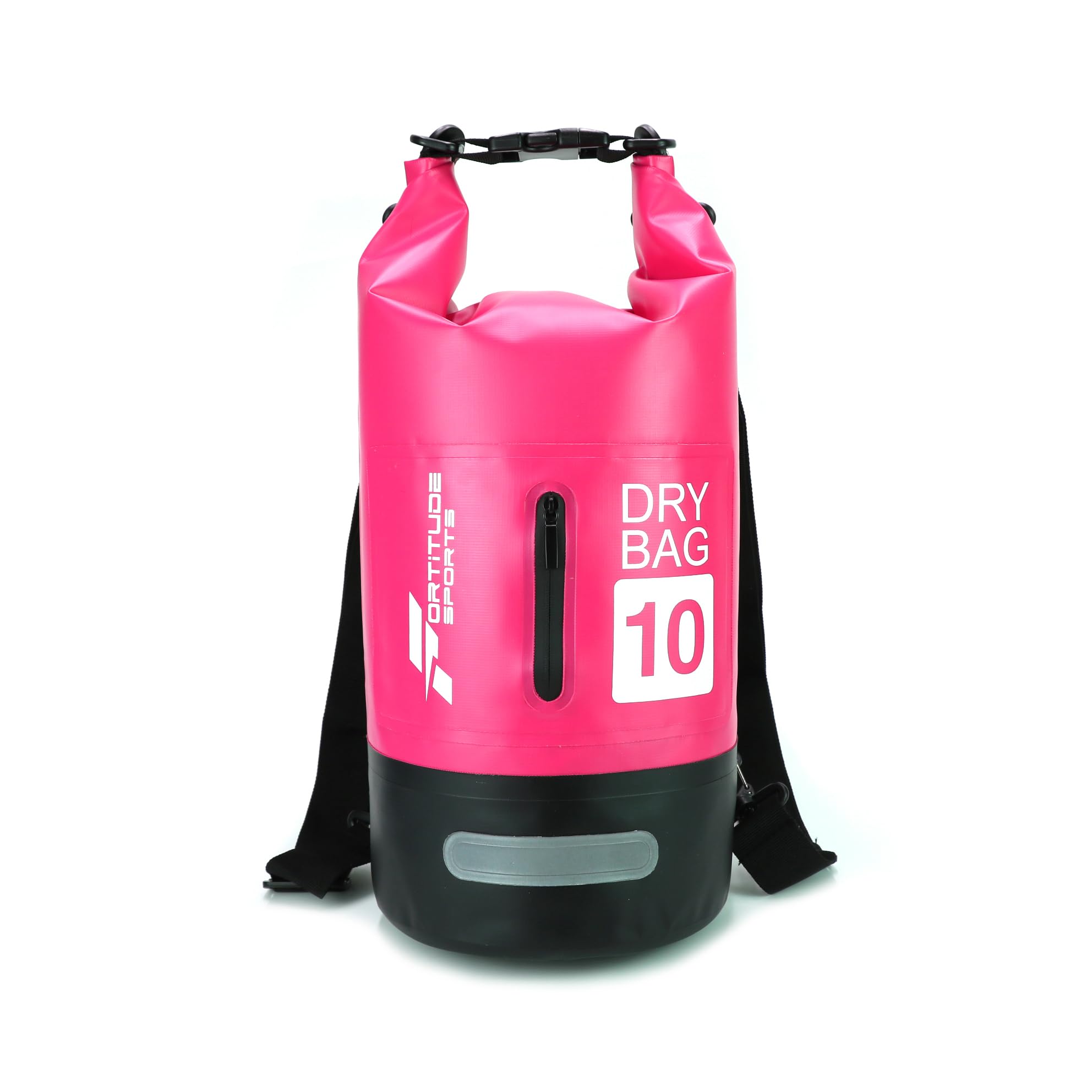 Fortitude Sports Waterproof Dry Bag 5L / 10L / 20L Waterproof Backpack Stuff Sack Wet Bags for Swimming, Paddleboarding, Travel, Kayaking, Fishing, Beach (Pink, 10L)