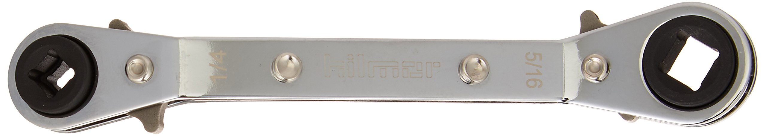 Hilmor 1839043 Offset Service Wrench, 1/4" x 3/16" Square, 3/8" x 5/16" Square - HVAC Ratchet Wrench