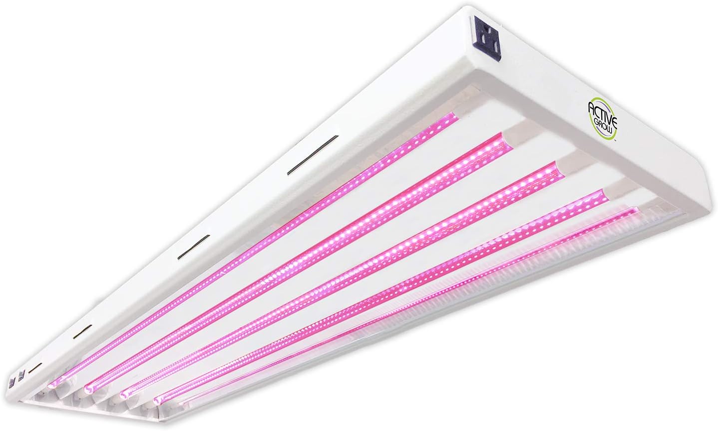 Active Grow T5 High Output LED Grow Light Fixture for Indoor Gardens, Flowering Plants & Fruits - Contains 4 X 24W (54W Rep.) T5 HO 4FT LED Tubes - Red Bloom Dedicated Spectrum