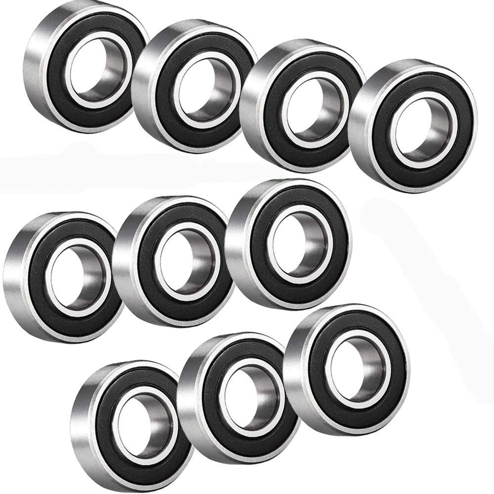Deep Groove Bearings, 12mm x 28mm x 8mm Rubber Sealed Deep Groove Ball Bearings Pack of 10 by MACHSWON