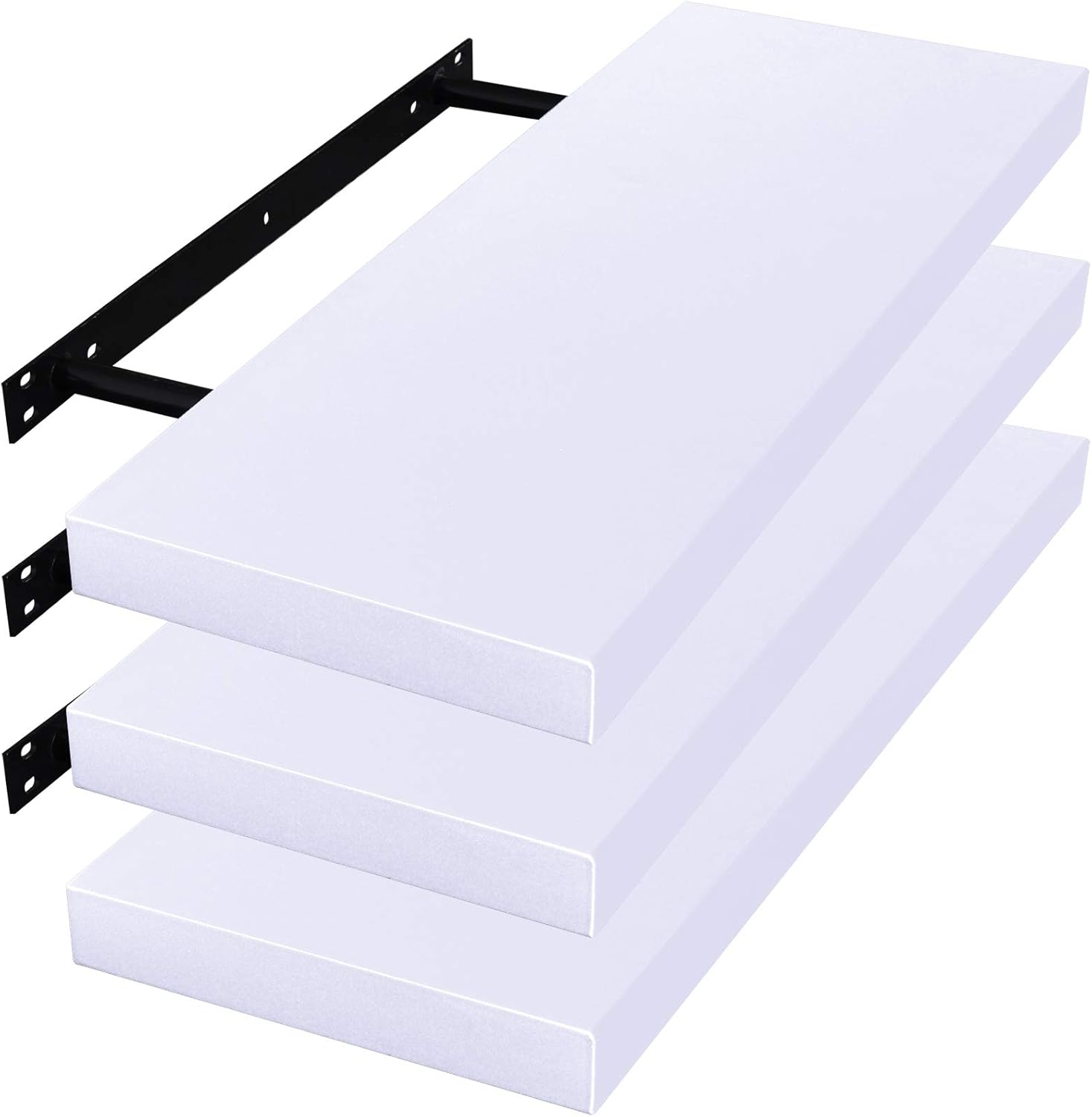 WOLTU 3 Pcs Floating Shelf White Wooden Wall Storage Display Shelf