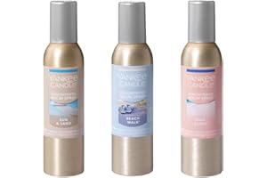 Yankee Candle Summer Favorites 3-Pack Concentrated Room Sprays (Sun and Sand, Pink Sand, Beach Walk)