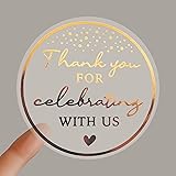 100 x Thanks For Celebrating With Us Labels Real
