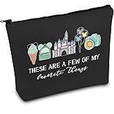 Vacation Trip Gift Fairytale Fans Cosmetic Bag Mouse Family Trip Snacks Makeup Bag Magic Kingd*m Gift Mouse Ice Cream Zipper Pouch (F-things Mouse BLK)