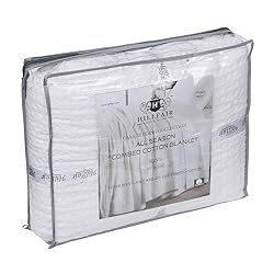 HILLFAIR 100% Combed Cotton Blanket– Twin Size