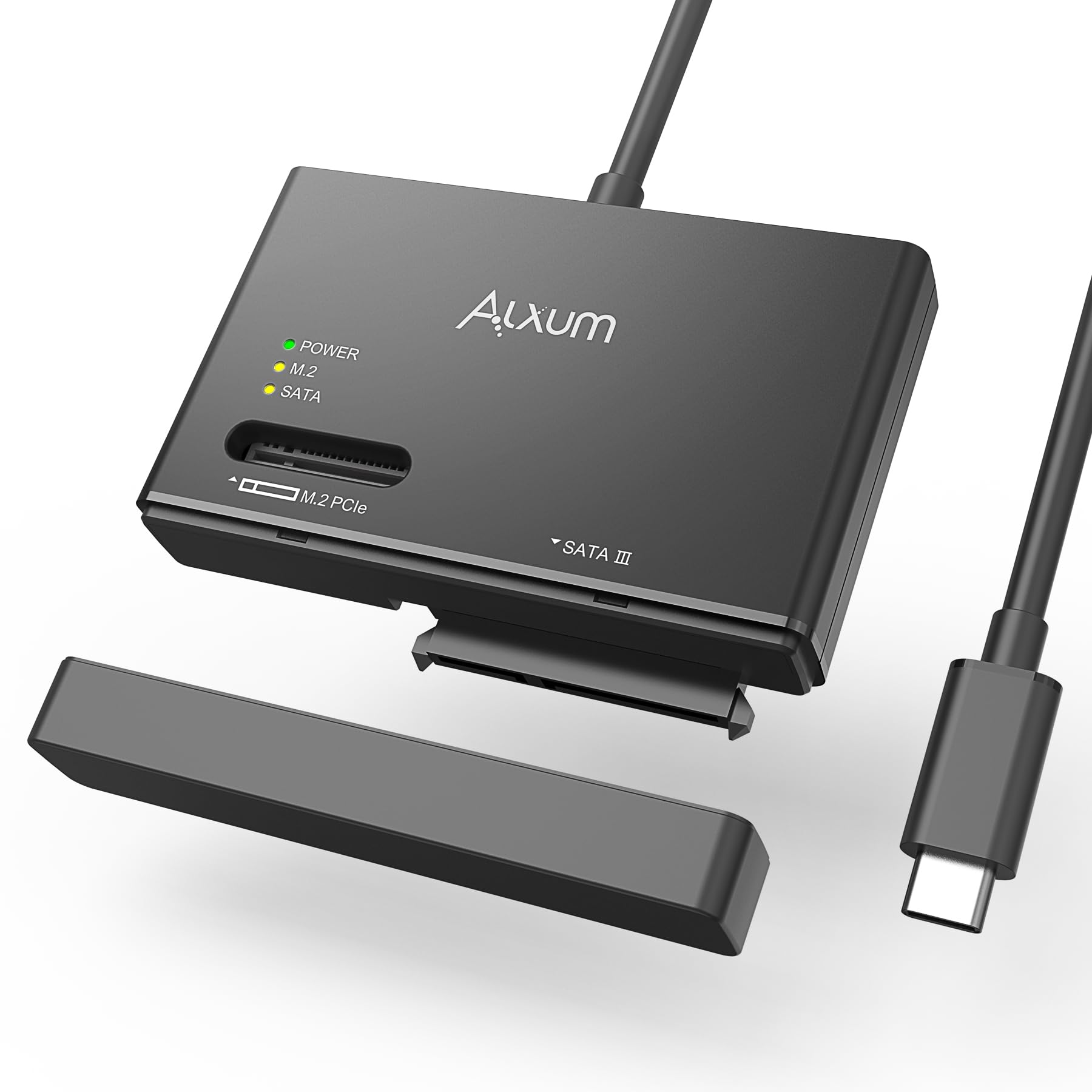Alxum M2 NVME Gehäuse und SATA Adapter, 10Gbps M2 SSD Gehäuse, USB 3.2 Typ C M.2 SSD USB Adapter für M.2 PCIe/Nvme, AHCI SATA HDD Festplatten Case