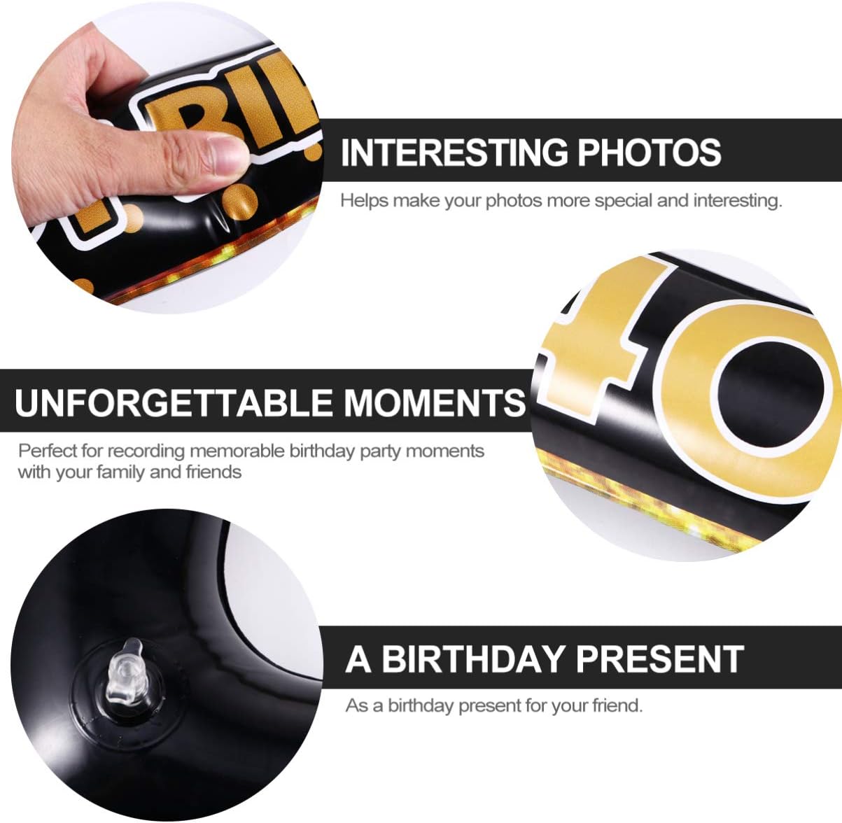 PRETYZOOM Inflatable Picture Frame Photo Booth Props Party Decorations for Birthday Party Supplies (Age 50) - Image 5