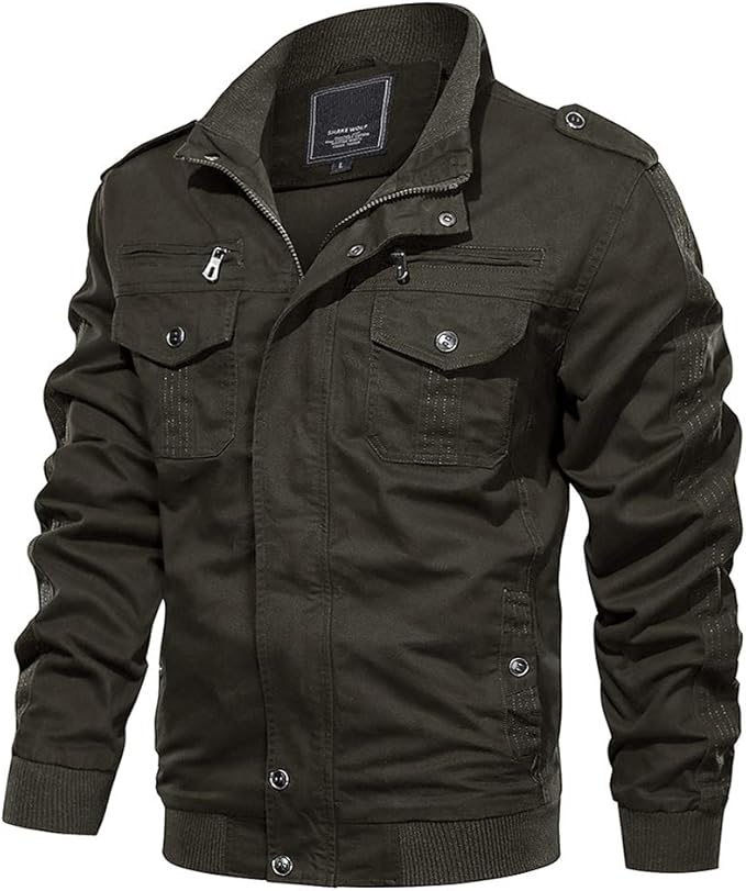 Mens Lightweight Winter Autumn Cotton Casual Jacket Military